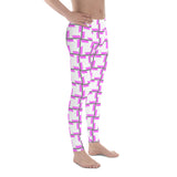 "be queer" Men's Leggings/ yoga pants (pink and black all over graphic)