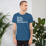 Bears. Beards. Bellies. Boardgames. all gender T-Shirt up to 4XL