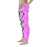 "be femme" Men's Leggings / yoga pants (pink and black all over graphic)