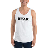 "destination bear" Unisex  Tank Top (black and grey graphic)