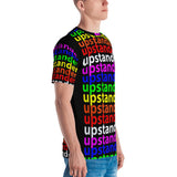 "be upstander" upstander Men's T-shirt (all over rainbow and black graphic)
