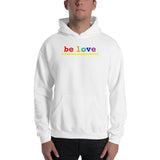 "be love" Hooded Sweatshirt (rainbow graphic)