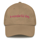 a wonderful day Dad hat (pink embroidery print)