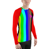 be rainbow candy stripe Men's Rash Guard long sleeve shirt
