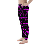 human Men's Leggings (black and pink all over graphic)