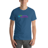 stay curious, be wonderful. all gender T-Shirt