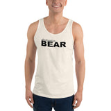 "destination bear" Unisex  Tank Top (black and grey graphic)