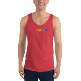 "be empathy" Unisex  Tank Top (black and rainbow graphic)
