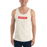 "anti bully" Unisex  Tank Top (red and white graphic)