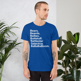 Bears. Beards. Bellies. Buttstuff. BSG. BaBaBaBoom. all gender T-Shirt up to 4XL