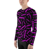 human Men's Rash Guard (pink and black all over graphic)