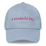 a wonderful day Dad hat (pink embroidery print)