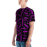 human Men's T-shirt (pink and black all over graphic)