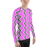 "be femme" Men's Rash Guard (pink and black all over graphic)
