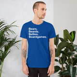 Bears. Beards. Bellies. Boardgames. all gender T-Shirt up to 4XL