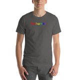 be human Short-Sleeve Unisex T-Shirt (lower case rainbow)