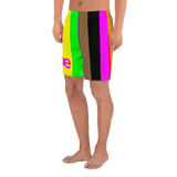 be rainbow candy stripe Men's Athletic Long Shorts