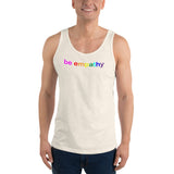 "be empathy" Unisex  Tank Top (black and rainbow graphic)
