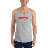 "anti bully" Unisex  Tank Top (red and white graphic)