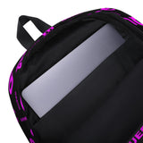 "be queer" queer Backpack (pink and black all over print)
