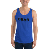 "destination bear" Unisex  Tank Top (black and grey graphic)