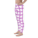 "be queer" Men's Leggings/ yoga pants (pink and black all over graphic)