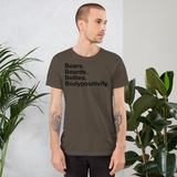 Bears. Beards. Bellies. Bodypositivity. all gender T-Shirt up to 4XL