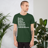 Bears. Beards. Bellies. Buttstuff. BSG. BaBaBaBoom. all gender T-Shirt up to 4XL