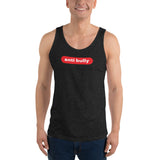 "anti bully" Unisex  Tank Top (red and white graphic)