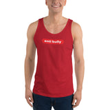 "anti bully" Unisex  Tank Top (red and white graphic)