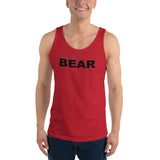 "destination bear" Unisex  Tank Top (black and grey graphic)