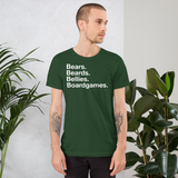Bears. Beards. Bellies. Boardgames. all gender T-Shirt up to 4XL