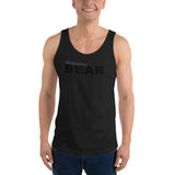 "destination bear" Unisex  Tank Top (black and grey graphic)