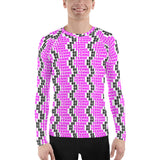 "be femme" Men's Rash Guard (pink and black all over graphic)