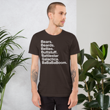 Bears. Beards. Bellies. Buttstuff. BSG. BaBaBaBoom. all gender T-Shirt up to 4XL