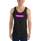 anti bully Unisex Tank Top (pink and white graphic)