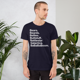 Bears. Beards. Bellies. Buttstuff. BSG. BaBaBaBoom. all gender T-Shirt up to 4XL