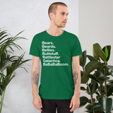 Bears. Beards. Bellies. Buttstuff. BSG. BaBaBaBoom. all gender T-Shirt up to 4XL