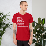 Bears. Beards. Bellies. Buttstuff. BSG. BaBaBaBoom. all gender T-Shirt up to 4XL