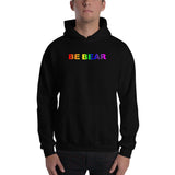 "be bear" Hooded Sweatshirt (gradient rainbow graphic)