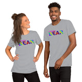 "destination bear" Short-Sleeve Unisex T-Shirt (rainbow graphic)