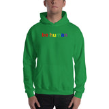 "be human" Hooded Sweatshirt (rainbow graphic)