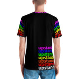 "be upstander" upstander Men's T-shirt (all over rainbow and black graphic)