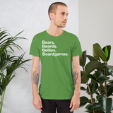 Bears. Beards. Bellies. Boardgames. all gender T-Shirt up to 4XL