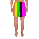 be rainbow candy stripe Men's Athletic Long Shorts