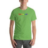 be human Short-Sleeve Unisex T-Shirt (lower case rainbow)