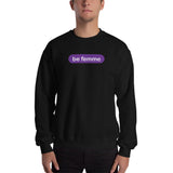 "be femme" Sweatshirt (purple and white graphic)