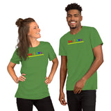 "be love" Short-Sleeve Unisex T-Shirt (rainbow graphic)
