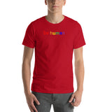be human Short-Sleeve Unisex T-Shirt (lower case rainbow)