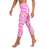 human just like you Yoga Capri Leggings pink on pink
